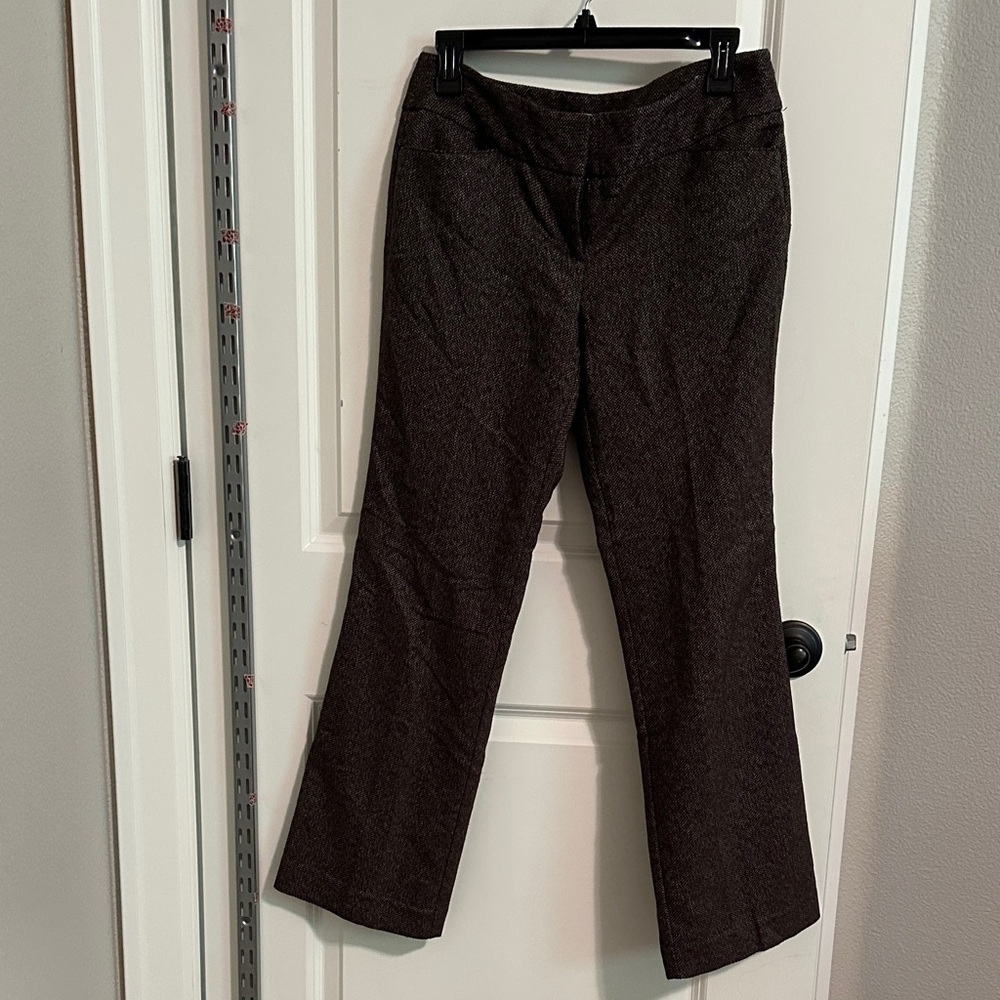 LOFT Dark Brown Herringbone Pants